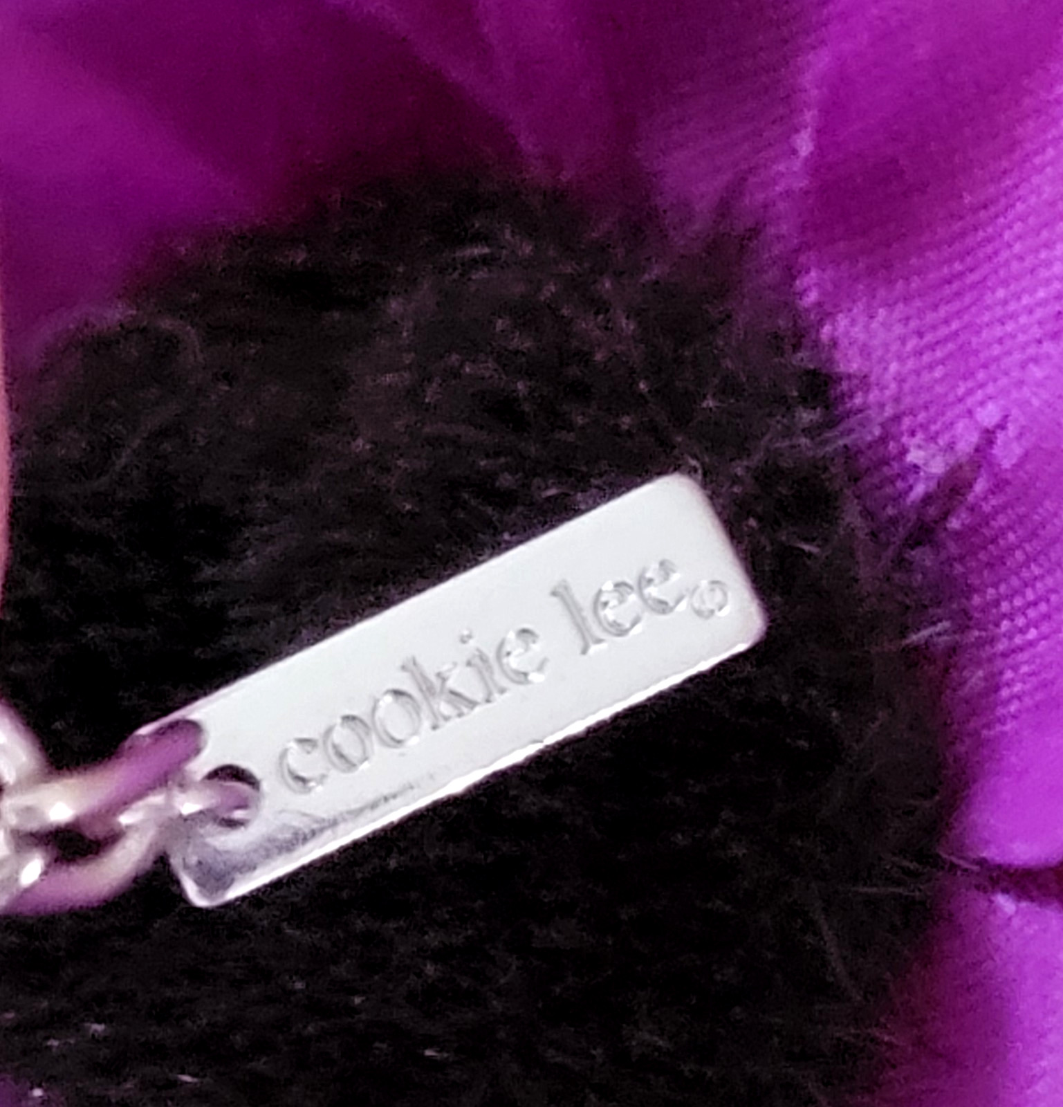 Gradient Black Purple Bezel Style Stones Dual Strand Necklace by Cookie Lee