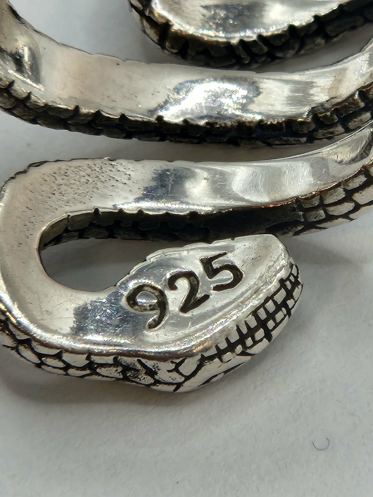Rare Silver Snake Serpent Ring In Gothic Style Size 8.5 US