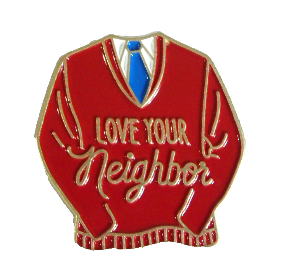 Love Your Neighbor – MR. ROGERS Red Sweater – 1.25″ x 1.10″ Enamel Pin NEW