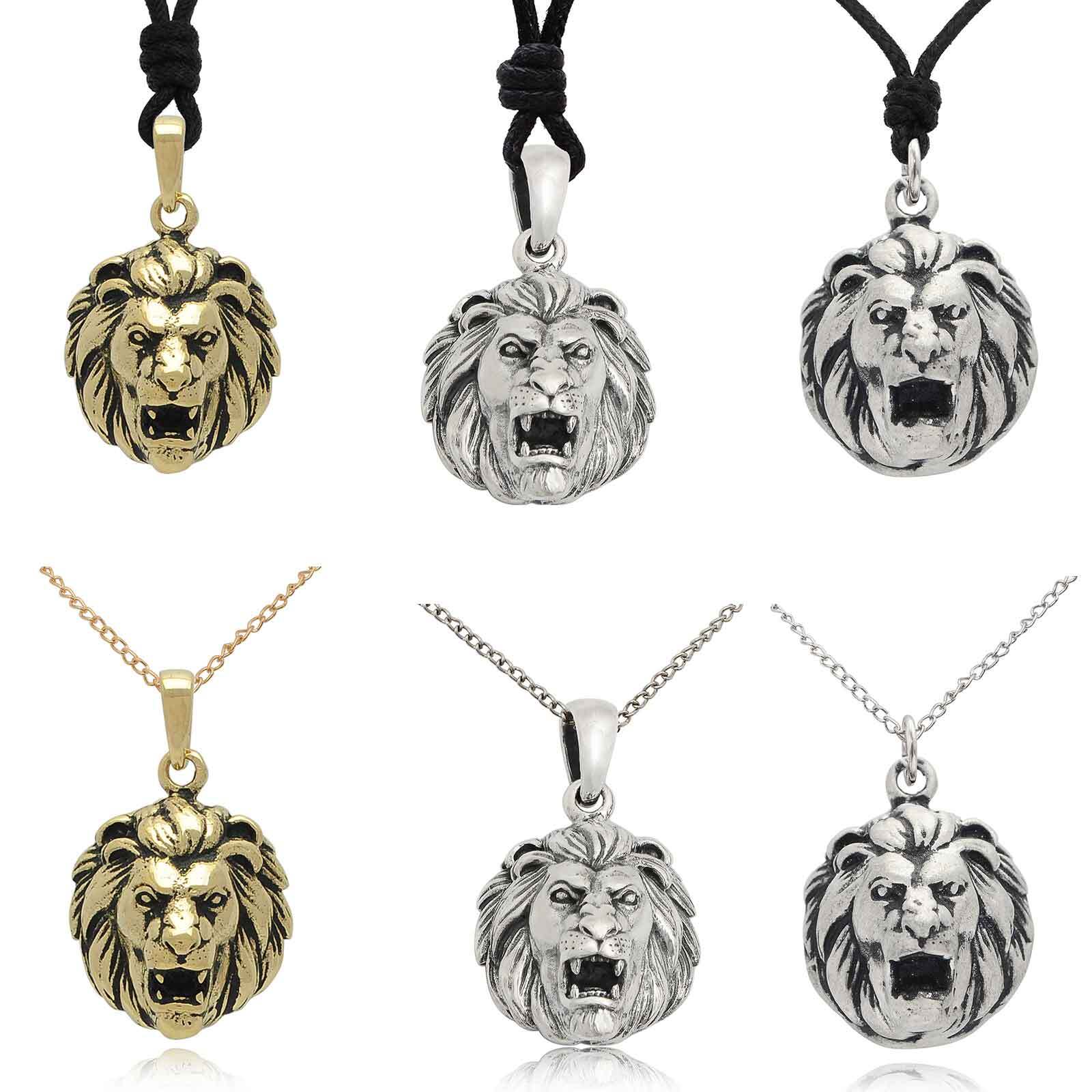 Lion Of Judah Leo 92.5 Sterling Silver Pewter Brass Necklace Pendant Jewelry