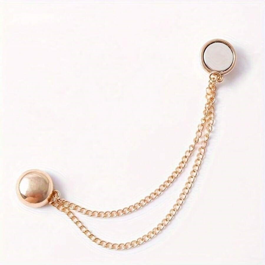 3Pcs Multi-Function Magnetic Clothing Clips with Chain Shirt Ties Clip for Women