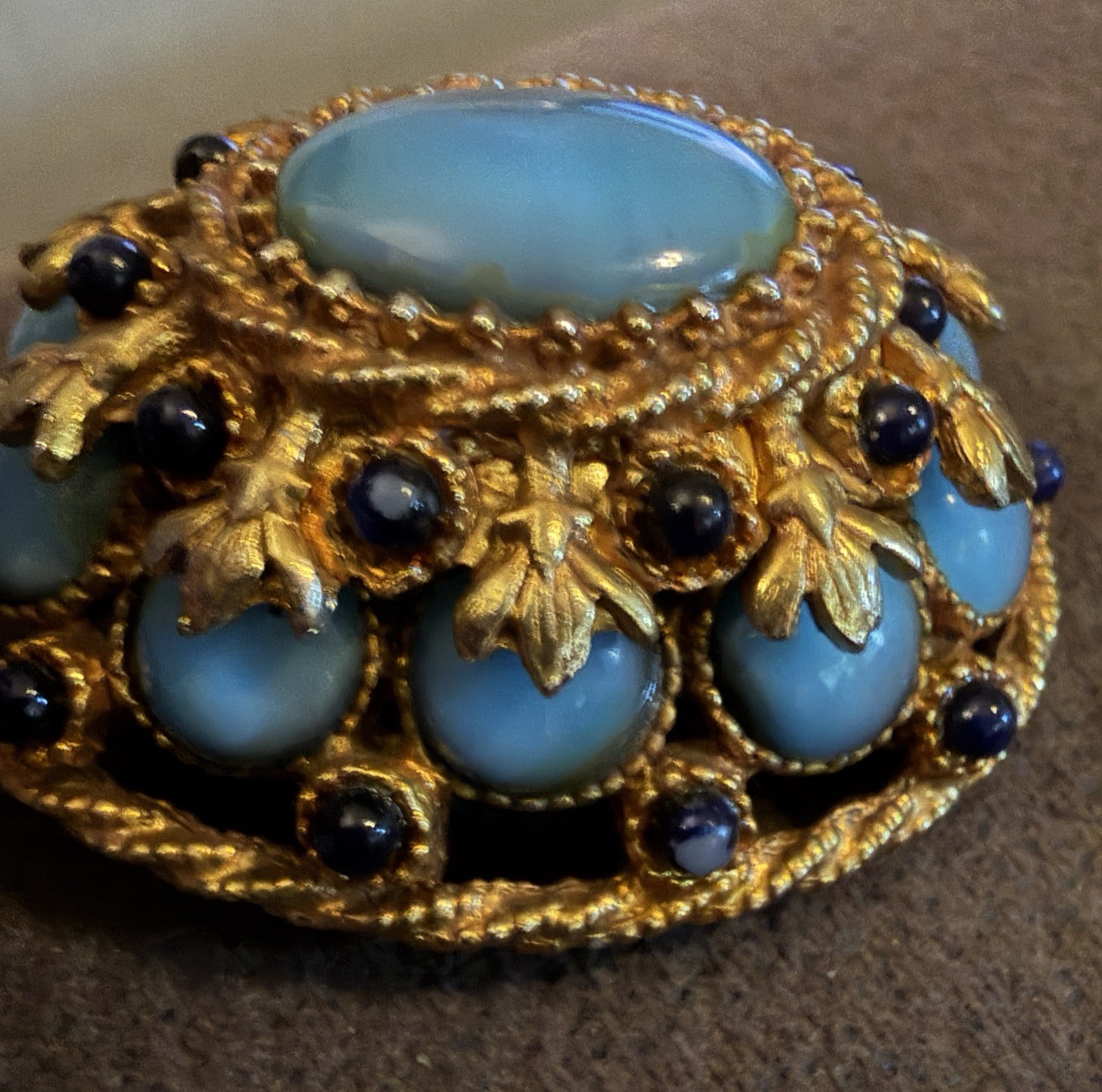 Signed Victorian Mourning brooch. Excellent condition.
