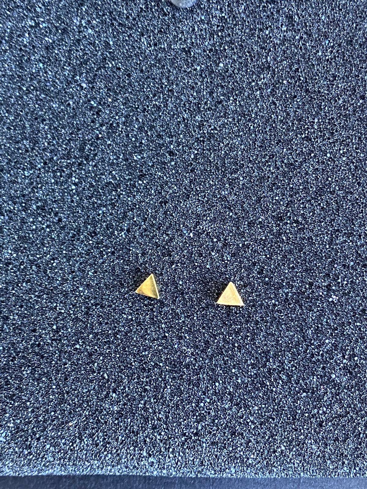 Tini Lux Gold Tiny Triangle Geometric Studs Earrings Hypoallergenic Titanium