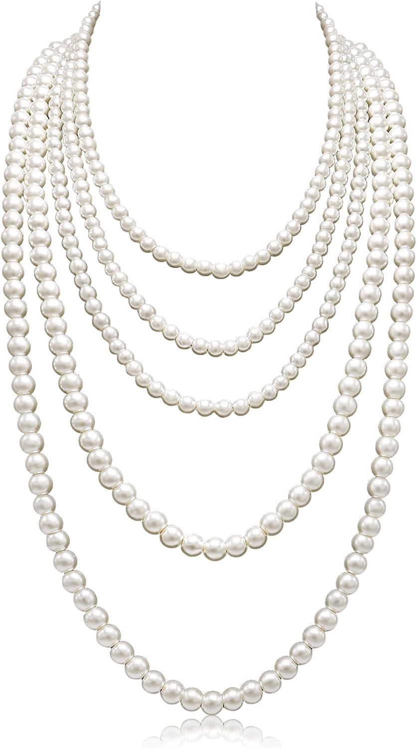 Casual to Formal: Cream White Faux Pearl Necklace Duo for Modern Women