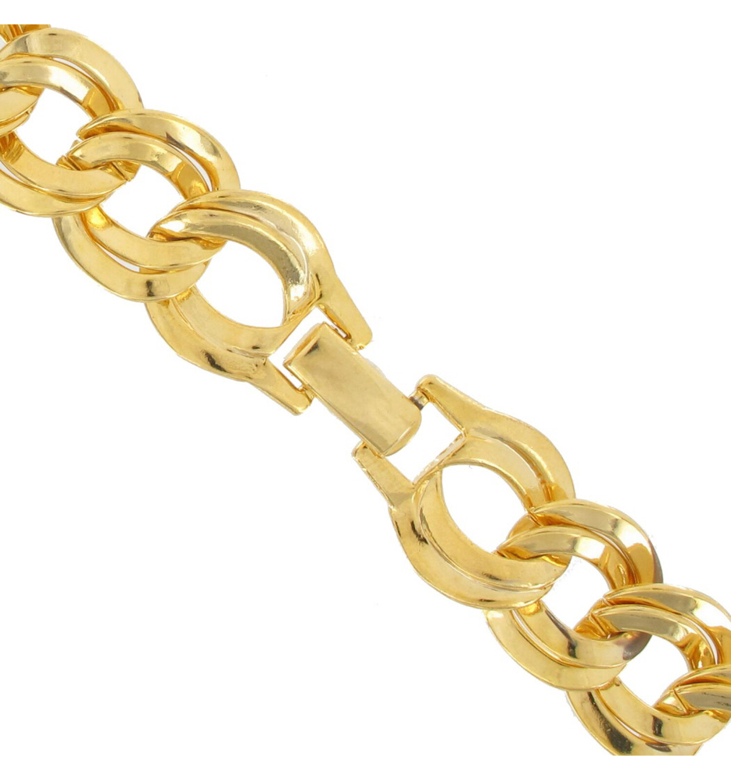 Ky & Co Gold Tone Thick 5/8″ Double Curb Link Chain Necklace Womens 18″ USA Made