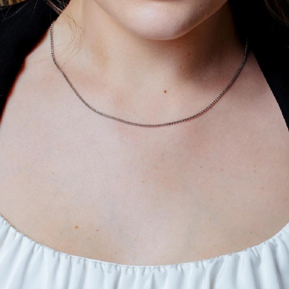 Sterling Silver Rhodium Finish Diamond Cut 1.5mm Coreana Popcorn Chain Necklace