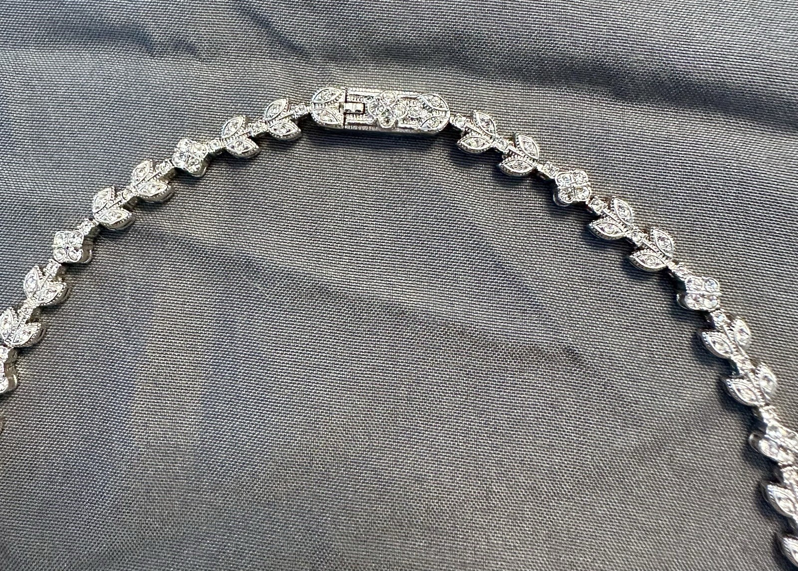 NADRI CZ PEAR DROP BRIDAL NECKLACE