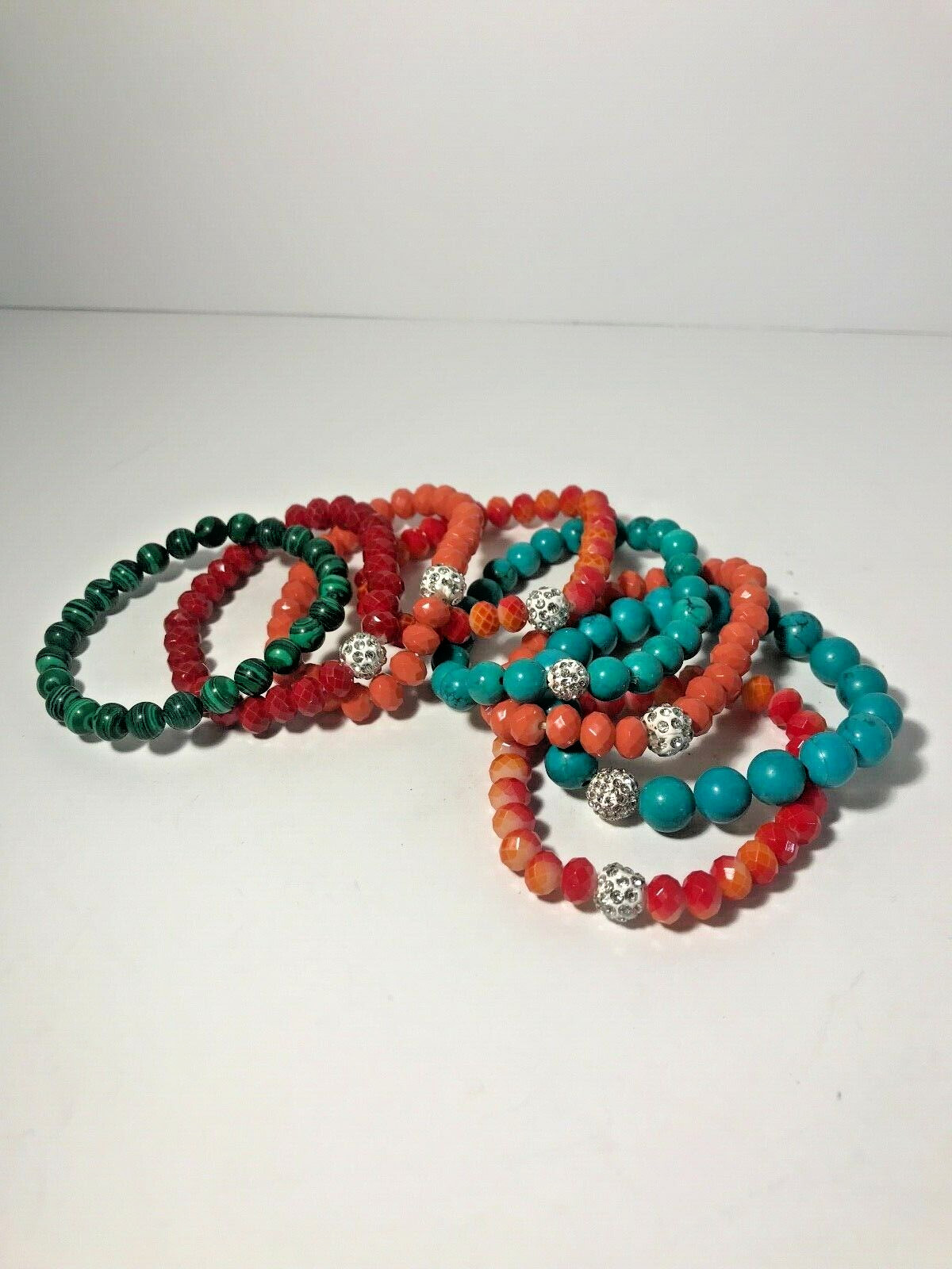 Costume Jewelry 8 Multi Color Women Slide On Wrist Bracelets One Size Fits All