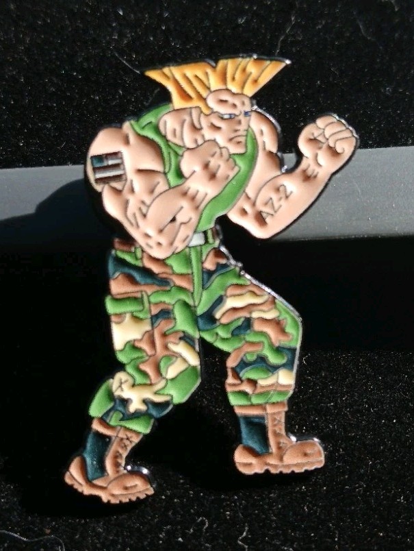 Guile Street Fighter Character Custom ENAMEL PIN Tournament Championship Hyper