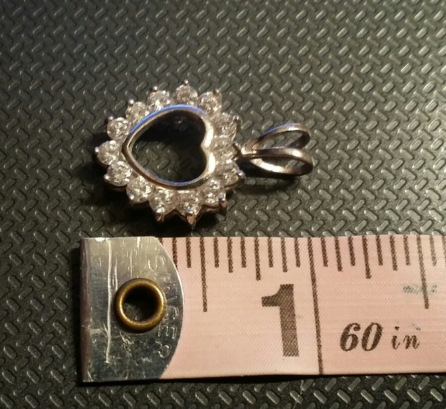 Sterling Silver 925 Cubic Zerconia Heart Pendent