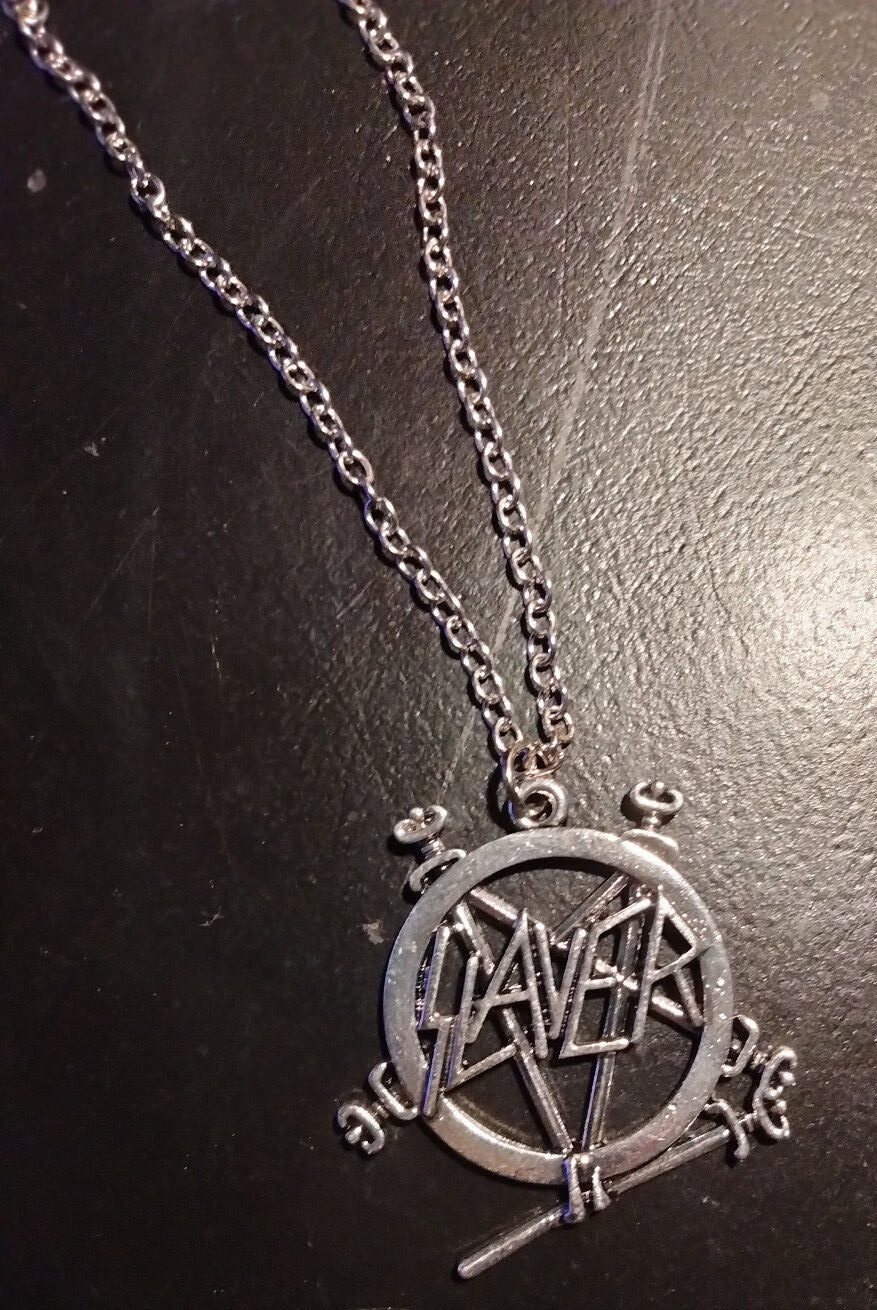 Slayer necklace 1.5″ x 1.5″ metal pendant zinc alloy  w/ 21″ chain NEW UNOPENED