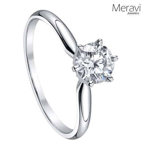 Solid 925 Sterling Silver Rings Women Solitaire Engagement Ring CZ Wedding Band