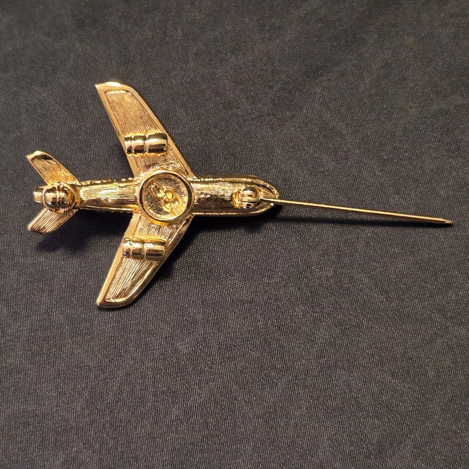 NIB Swarovski Crystal “Bridging The Pacific” Signed Airplane Pin Commemorative