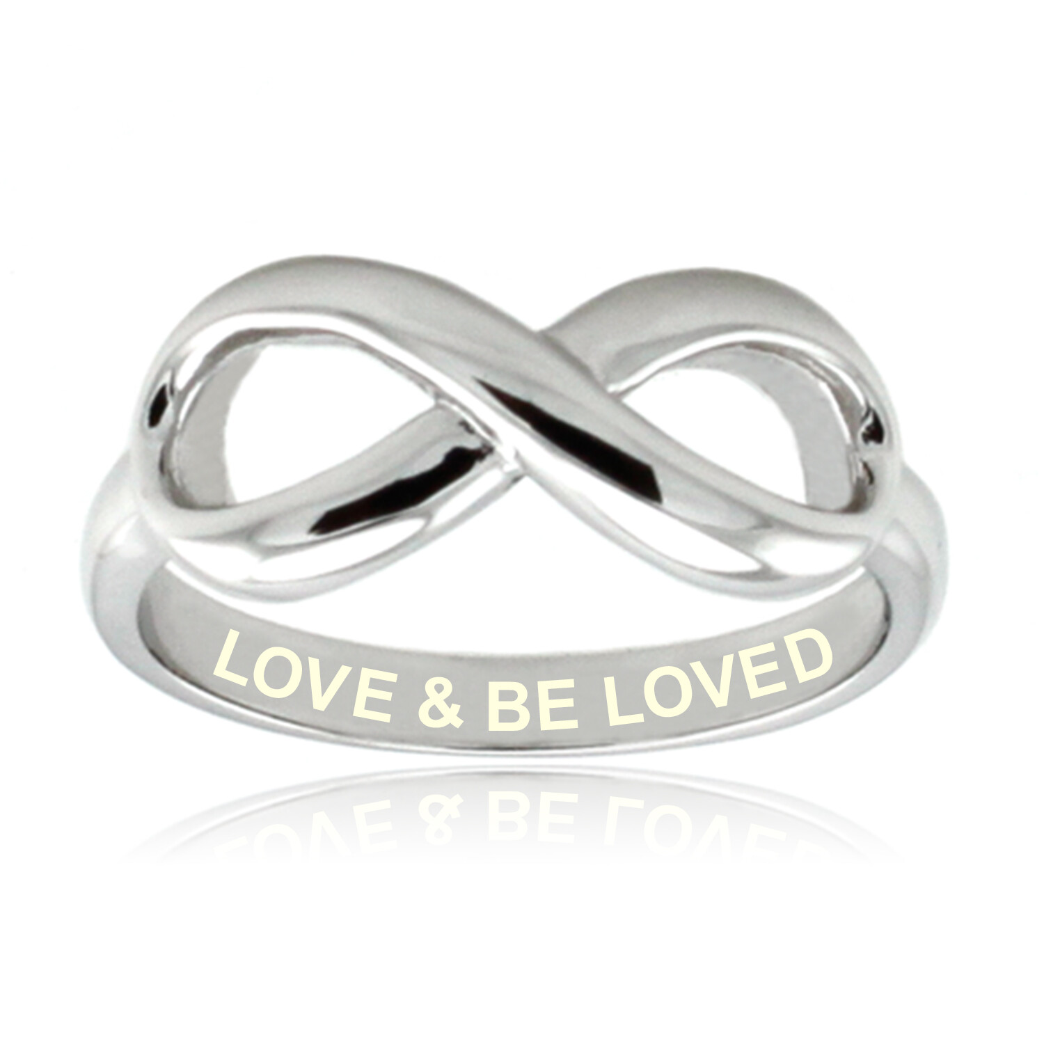 Sterling Silver 925 “Love & Be Loved” Infinity Ring