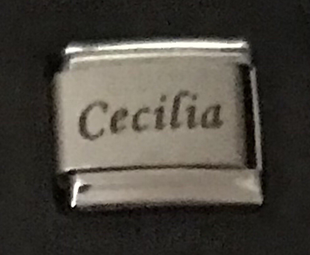 Cecilia Laser ITALIAN CHARM Name Link 9MM