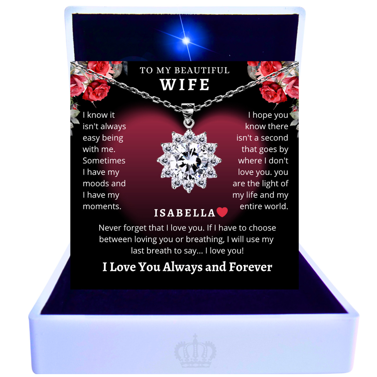 Love Star CUSTOM Anniversary Birthday Gift Necklace Jewelry Wife Gifts ANDREO