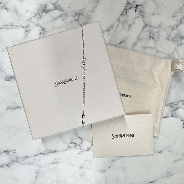 Saint Laurent YSL Cassandre Logo Rhinestone Bracelet