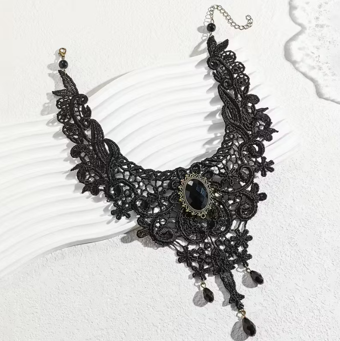 Gothic Lace Hollow Choker Stylish Black Necklace for Women Ideal for PartiesGift