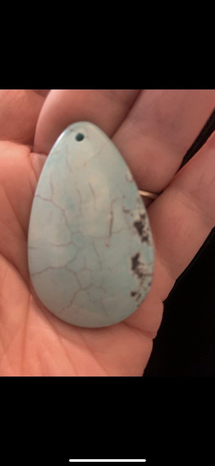 Teardrop shaped photo turquoise or stabilized teardrop pendant