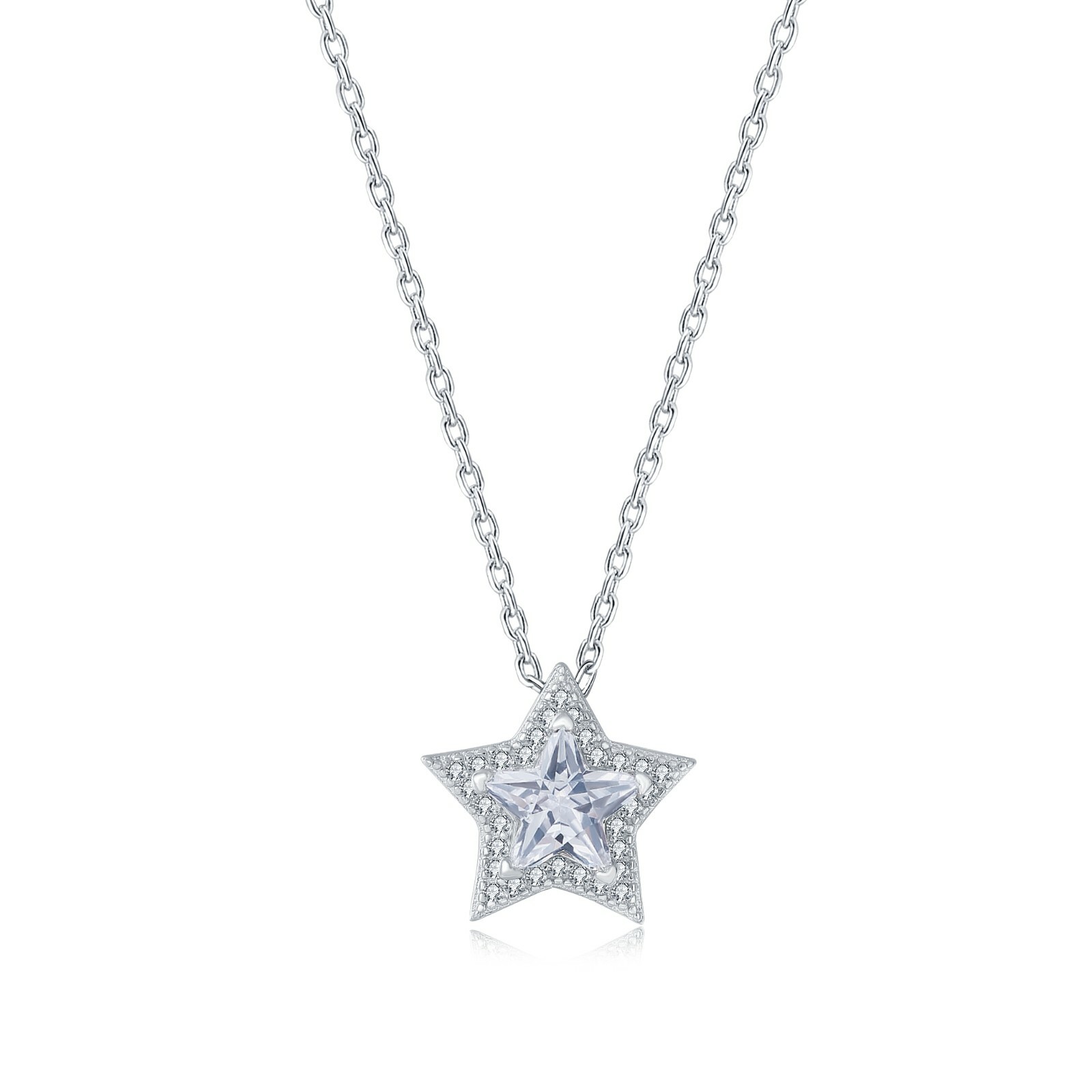 1 Ct Women Simulated Diamond Necklace 14K White Gold Plated Solid Silver Pendant