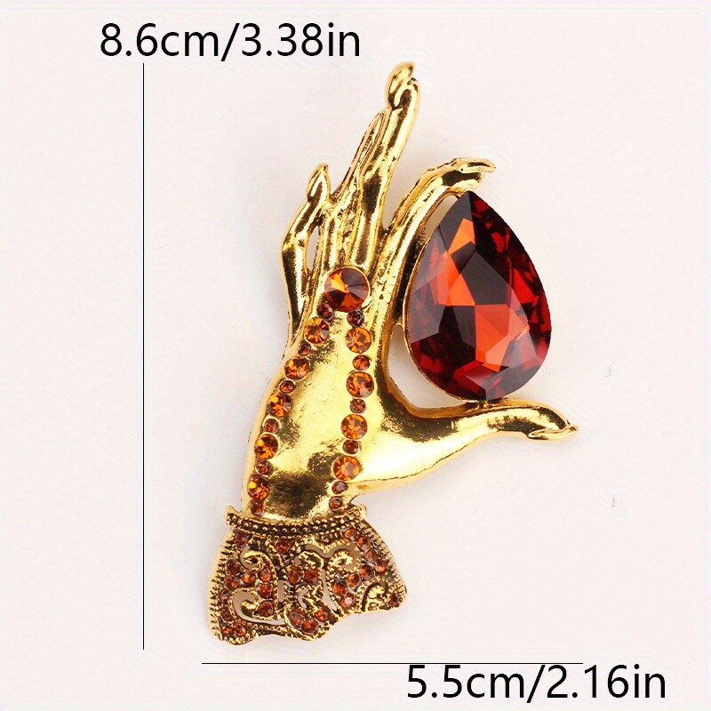Personality Creativity Retro Elegance Design Crystal Bergamot Brooch