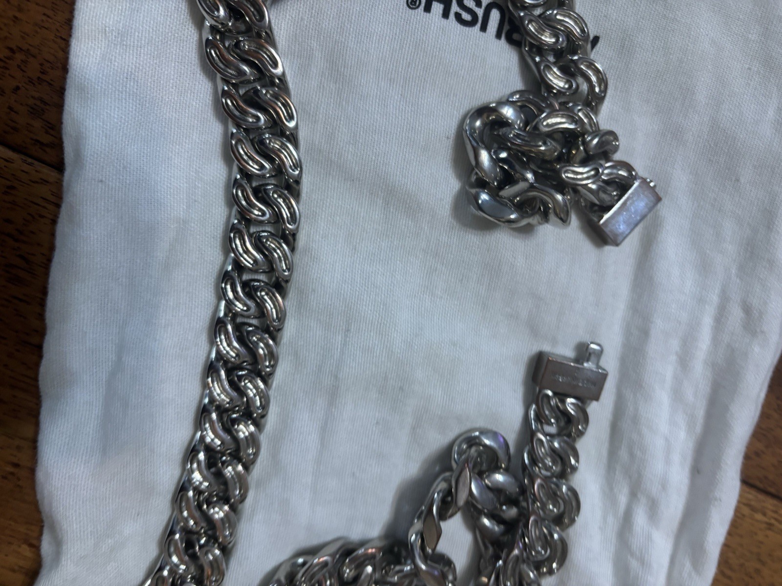 AMBUSH Curb Necklace Wide Silvertone Necklace $1400