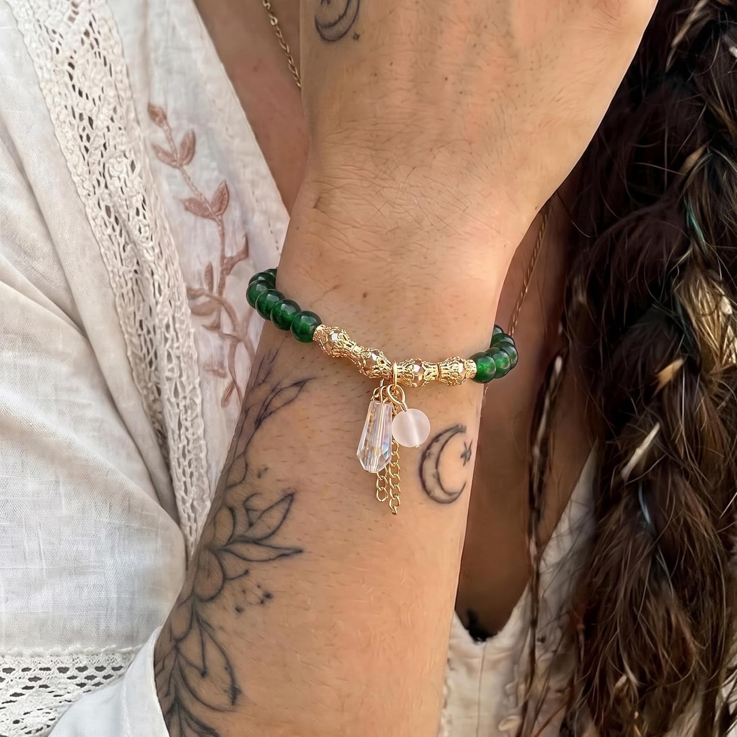 Elegant 4-Pcs Stackable Bracelets for Women – Versatile Natural Stone Jewelry