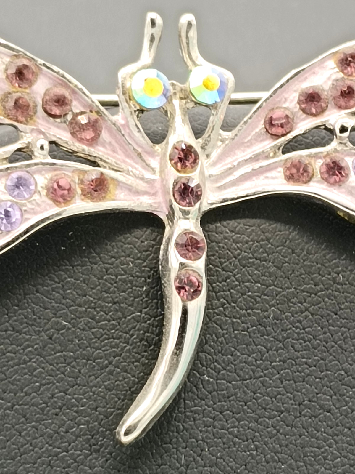 Beautiful Pink & Purple Multicoloured Sparkly Dragonfly Brooch e