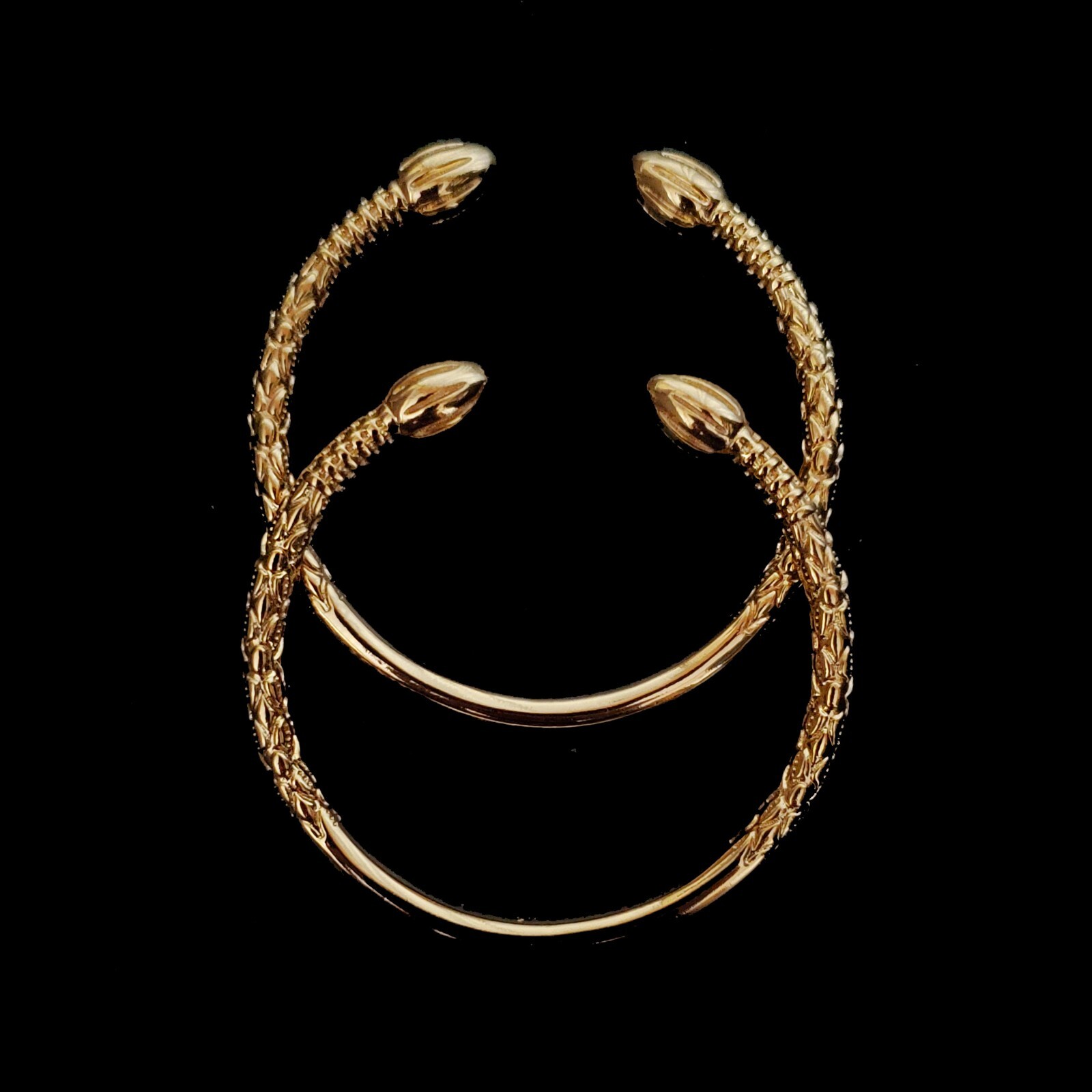22K Gold Mini Acorn West Indian Bangles