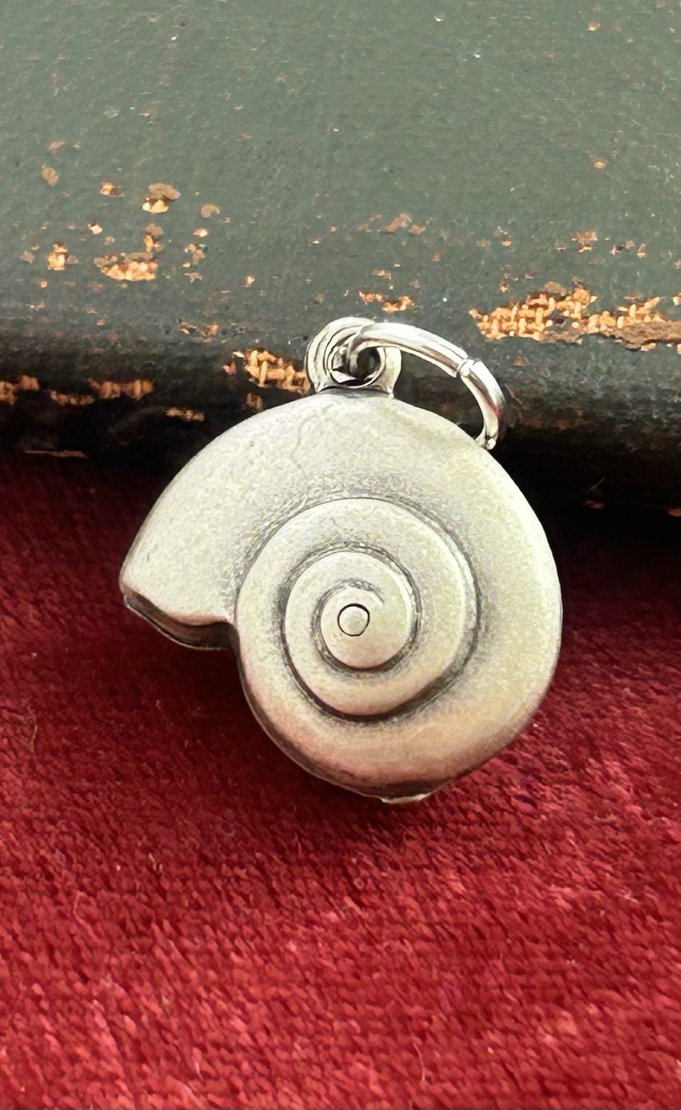 Shell Charm Seashell Pendant Nautical Beach Jewelry Silver Plated Nautilus Shell