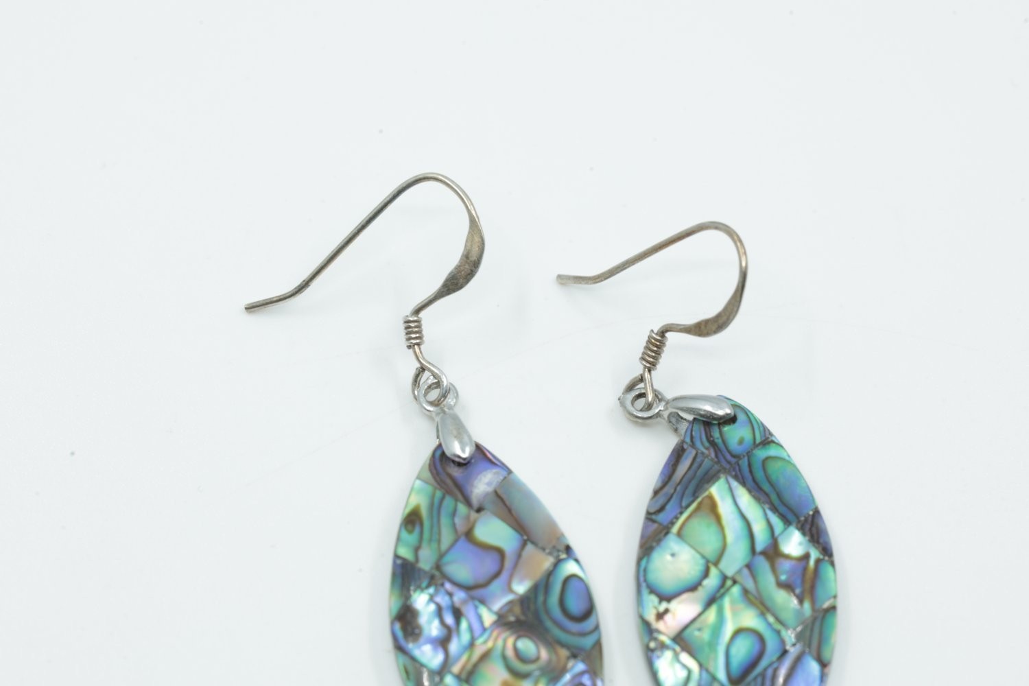 Earrings Medium Multicolor Shell Vintage Abalone Dangle Drop