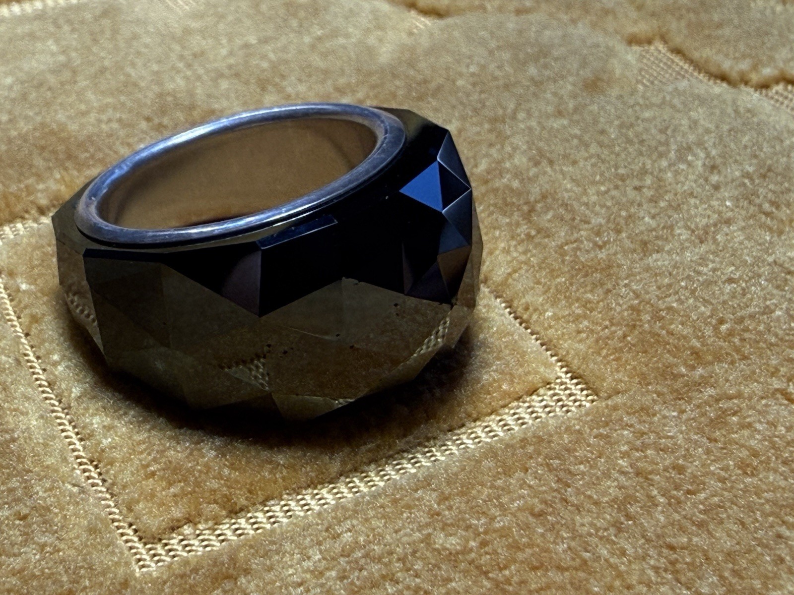 Swarovski Nirvana Faceted Reflective Jet Black Crystal Statement Ring