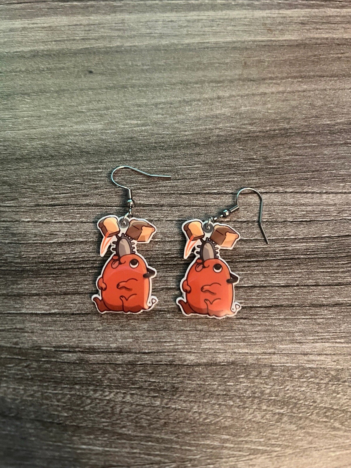 Chainsaw Man Pochita Anime Character Epoxy Single Sided Earrings