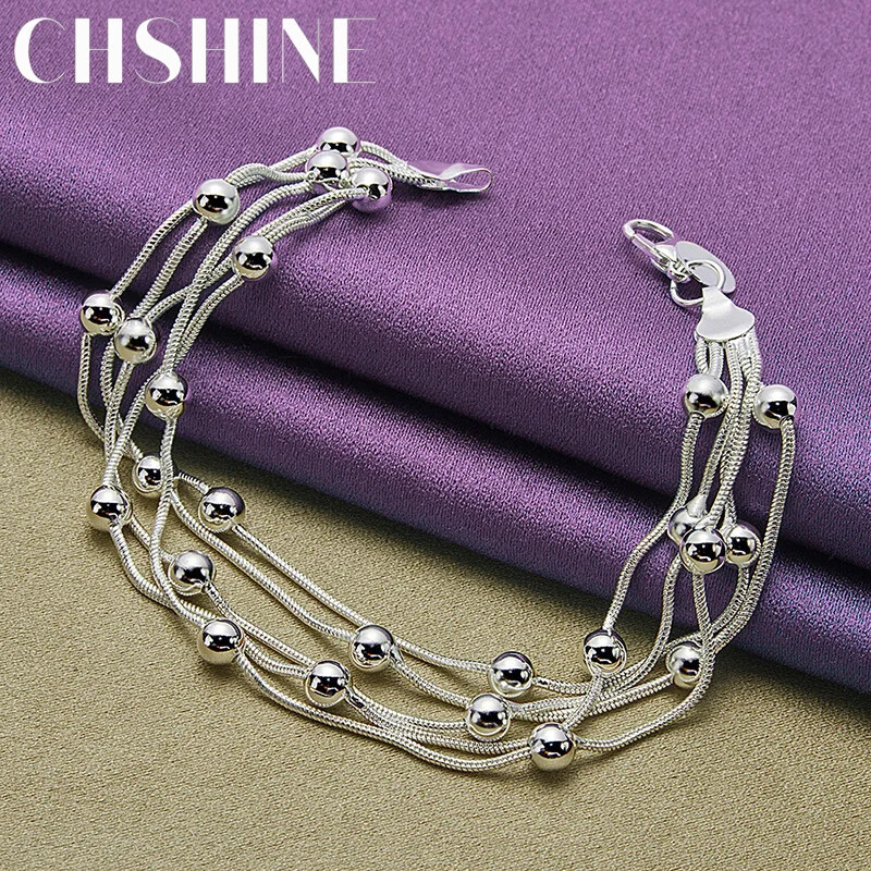 CHSHINE 925 Sterling Silver Five Snake Chain Bracelet Fashion Charm Jewelry