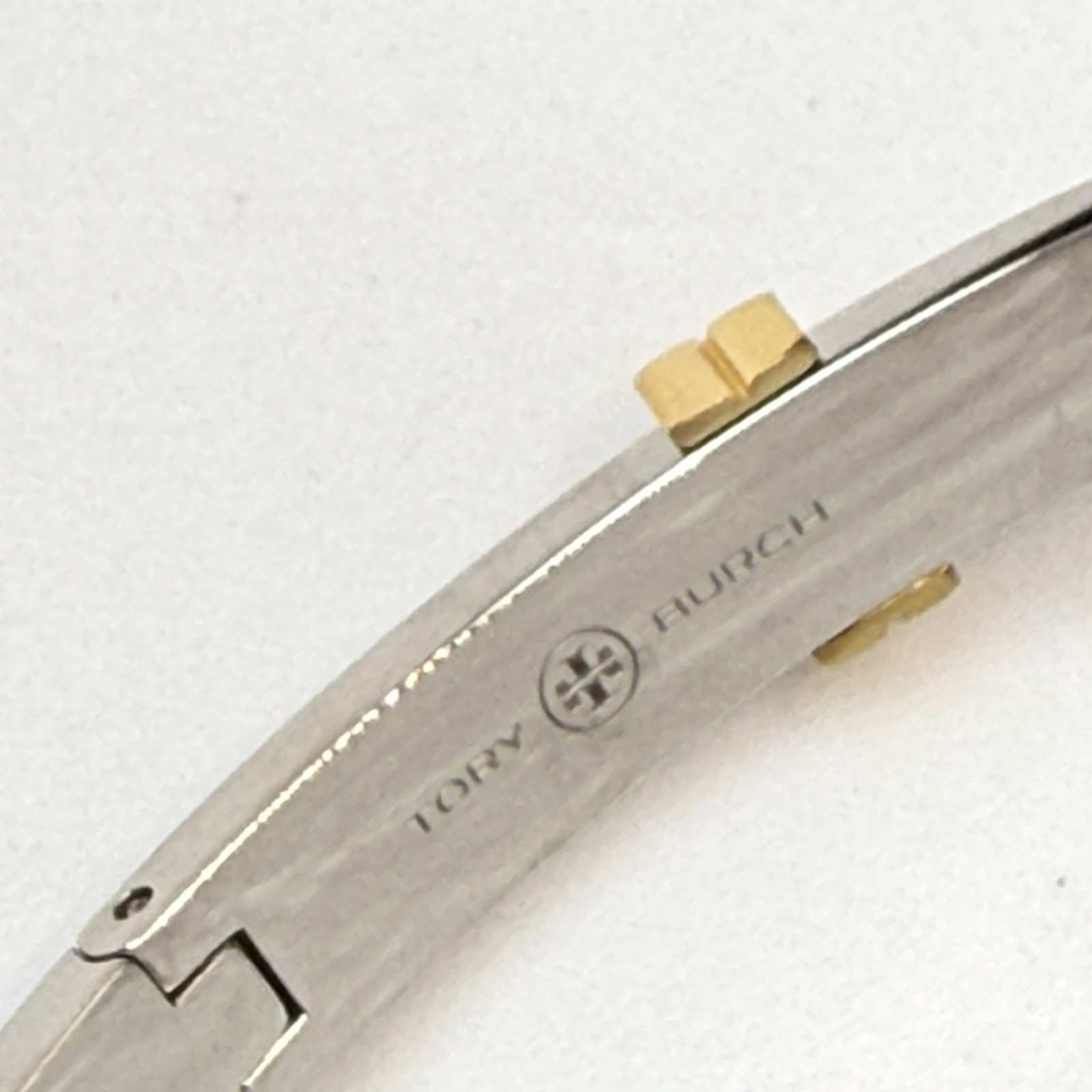 Tory Burch Classic Logo Hinge Bangle 168864 IN Tory Silver