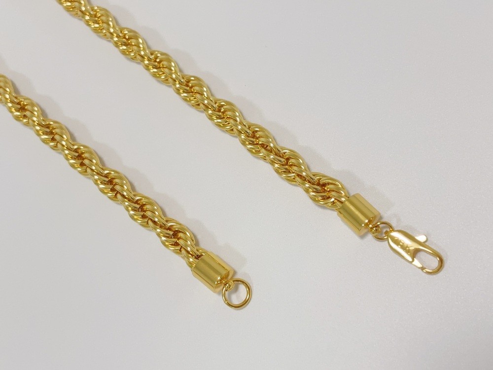 18K Yellow Gold Diamond Cut Rope Chain 10mm NecKlace Mens Womens 28″