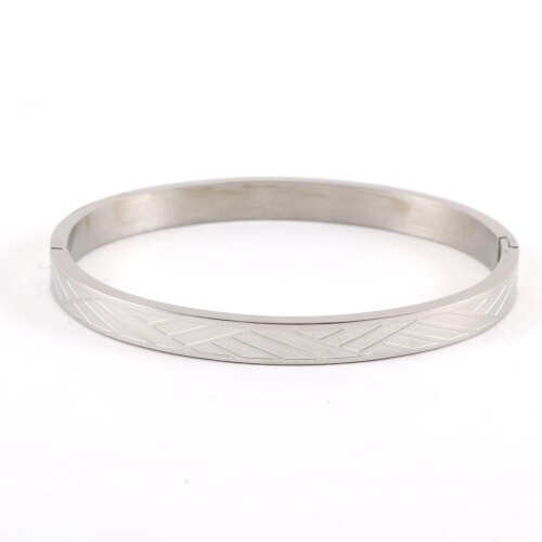 New Silver Metal Fold Over Bracelet WDB001-SIL