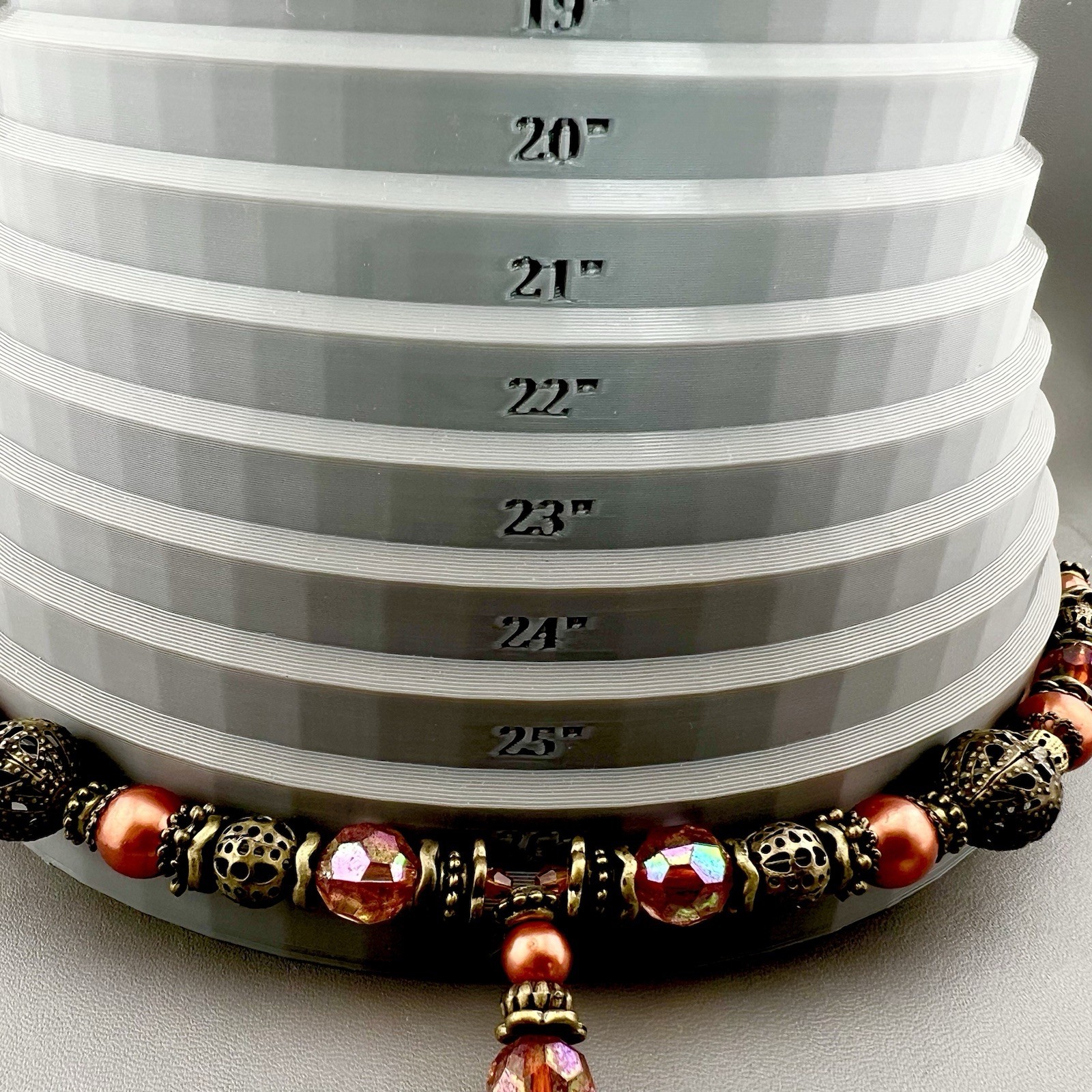 Tassel Y Drop Necklace Bronze Tone Faux Pearl Faceted Filigree Beaded Boho 26”