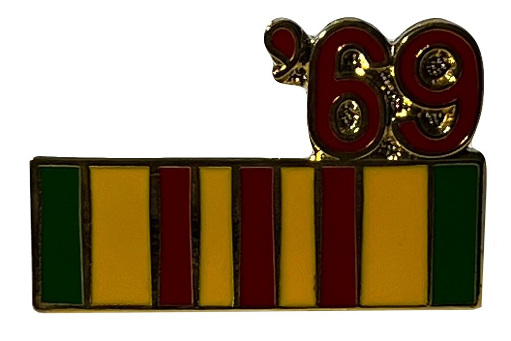 Vietnam Ribbon ’69 Motorcycle Hat Cap Lapel Pin M-043