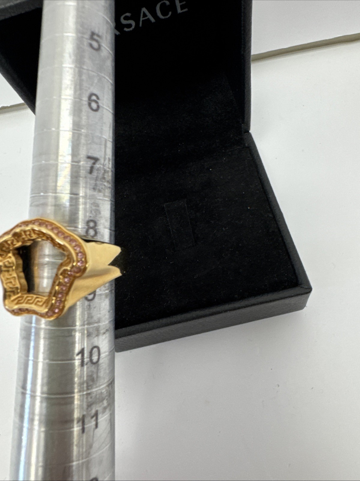 Versace Gold ‘La Medusa’ Curve Ring 8.5