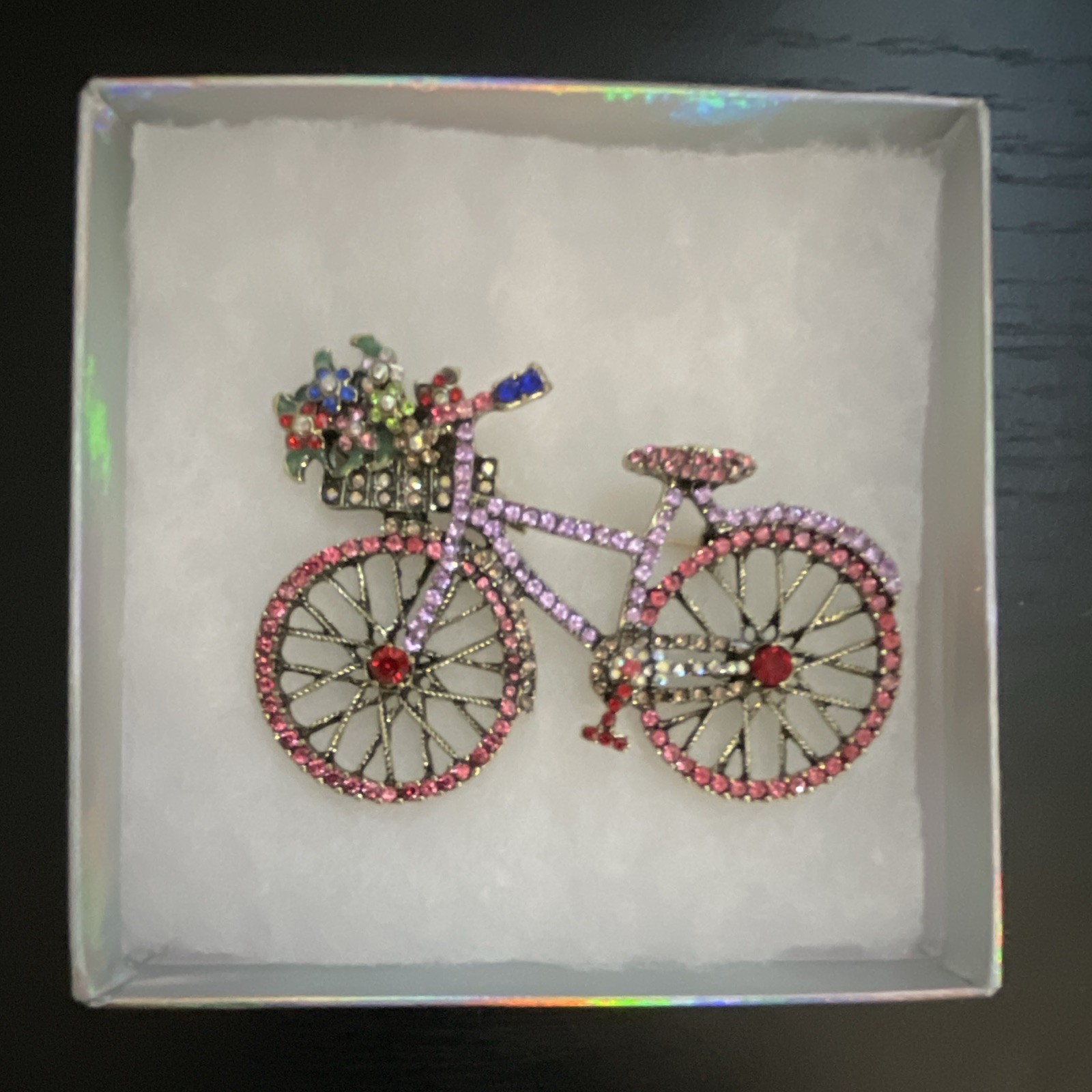 Bicycle Brooch Pin Metal Multicolor Round Rhinestones Bicycles & Transportation
