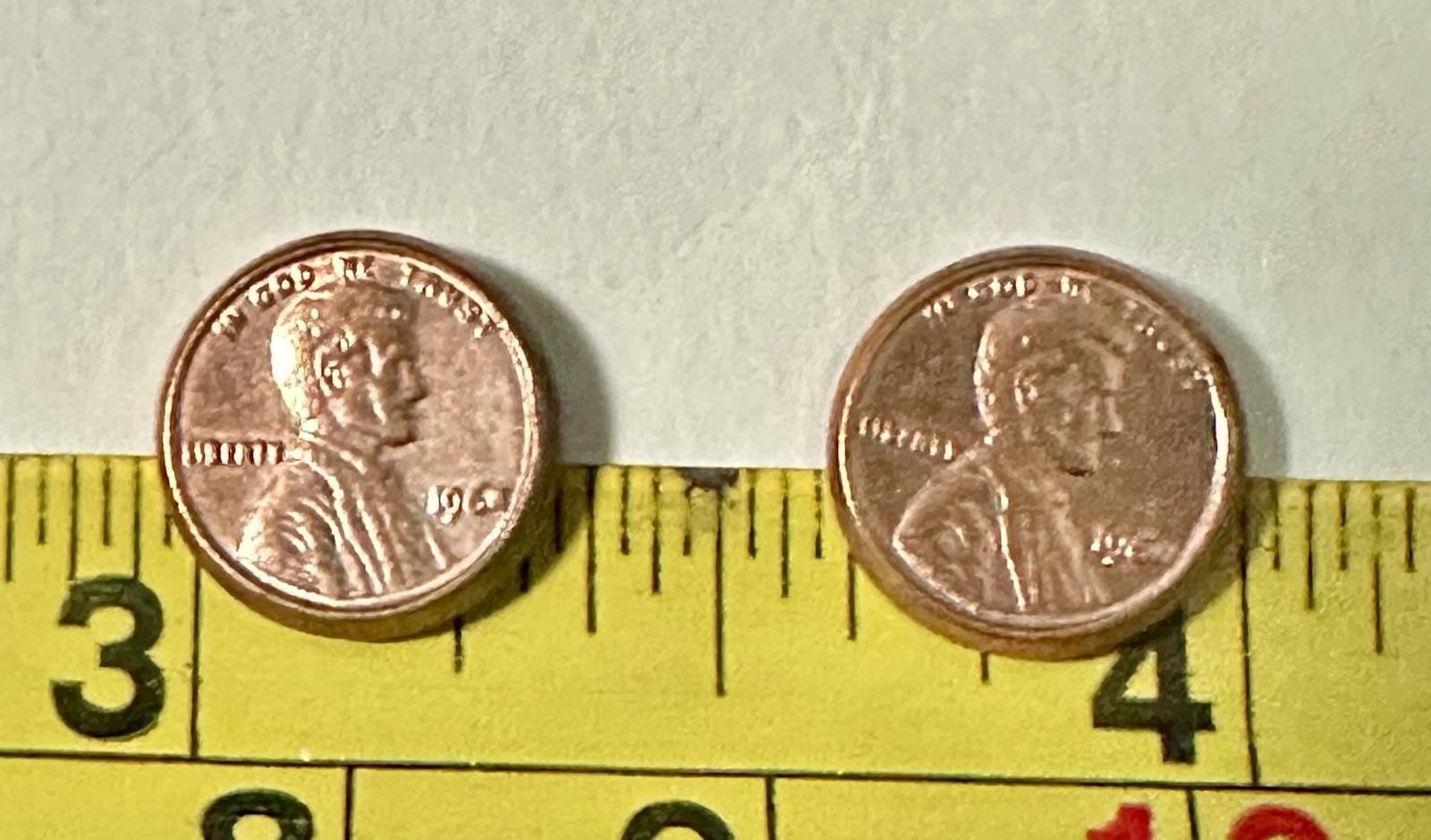 Miniature Lincoln Head Penny Pierced Earrings Small 3/8″ Studs “1964”
