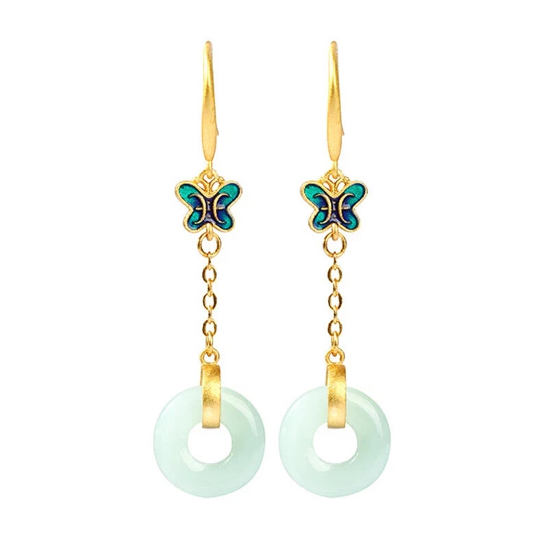 Enamel Ethnic Chinese Vintage Dangle Drop Hook Earring For Women Earring Jewelry