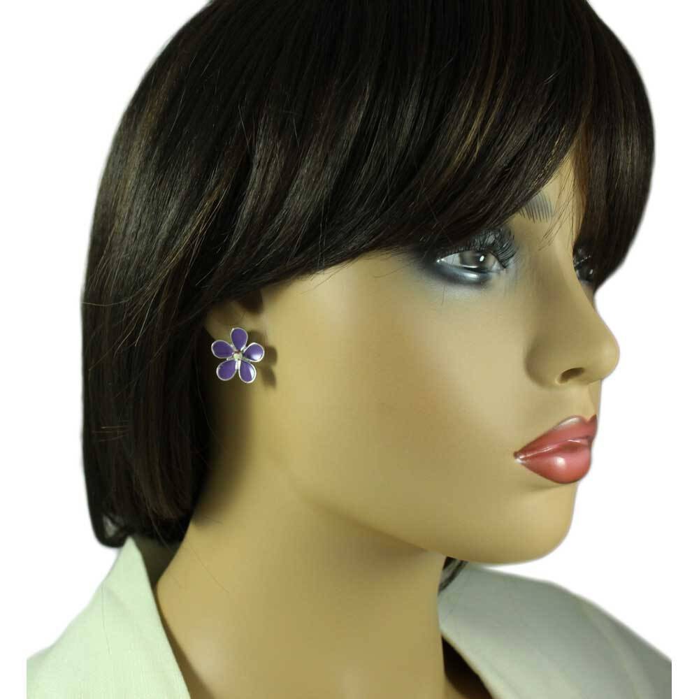 Shades of Purple Daisies Brooch Pin and Earring Set – PRL178BS