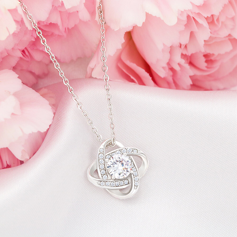 To Handpicked Daughter Gift Love Knot Necklace Stepmother to Bonus Daughter Gift
