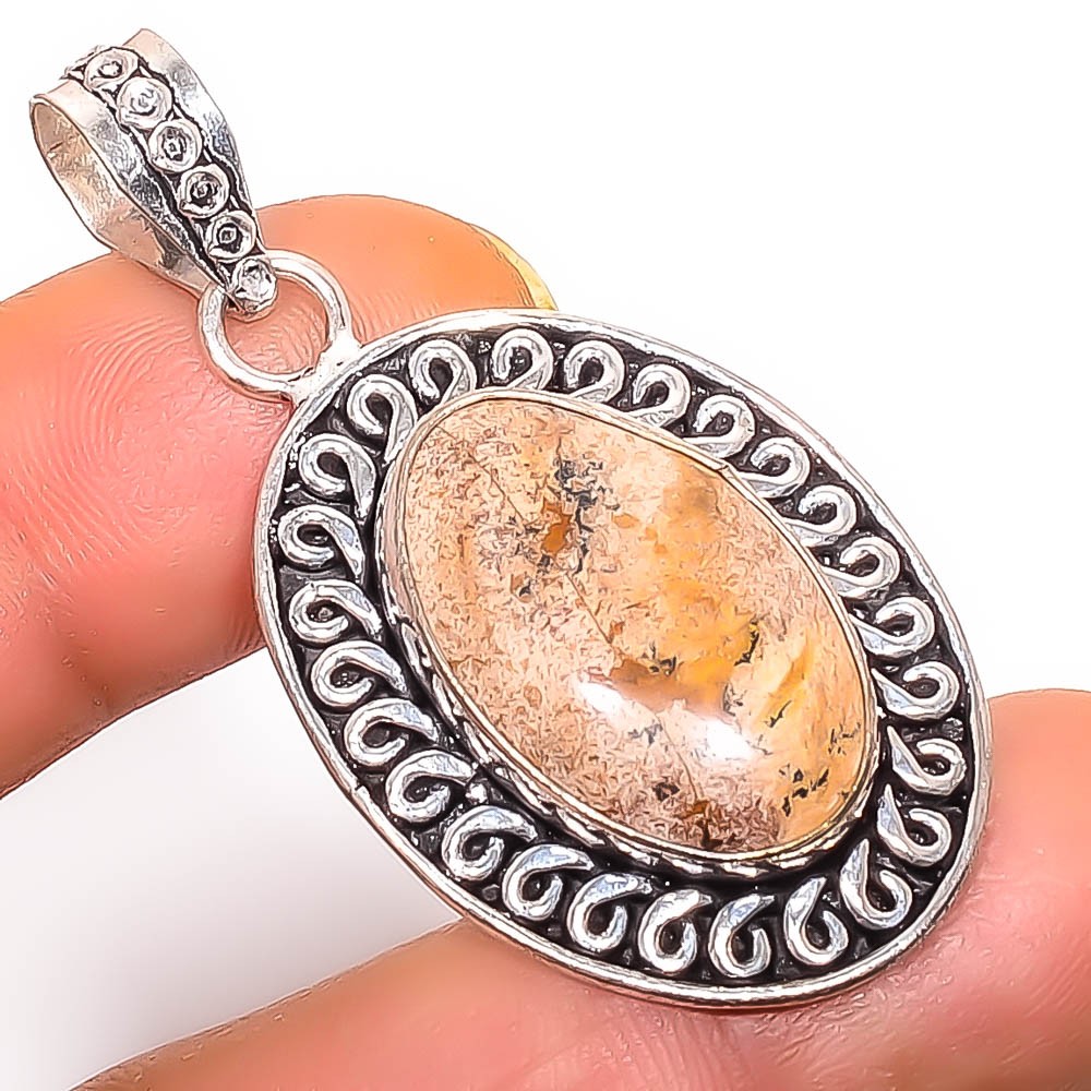 Picture Jasper- Oregon 925 Silver Plated Handmade Pendant 2.15″ P11