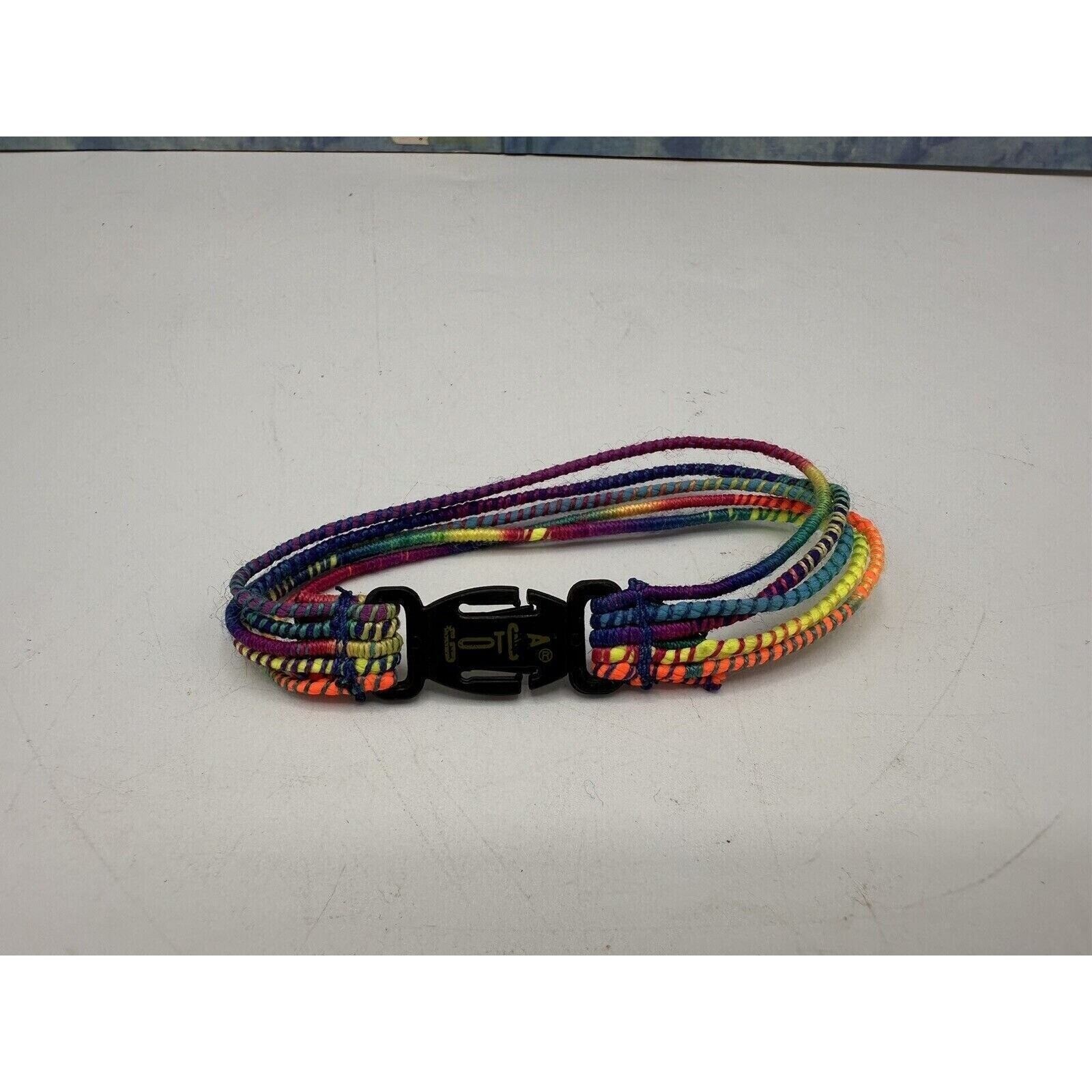 Vintage Gotcha Bracelet Adult Unisex 80s 90s Surf Skate Rainbow Rope Wrap
