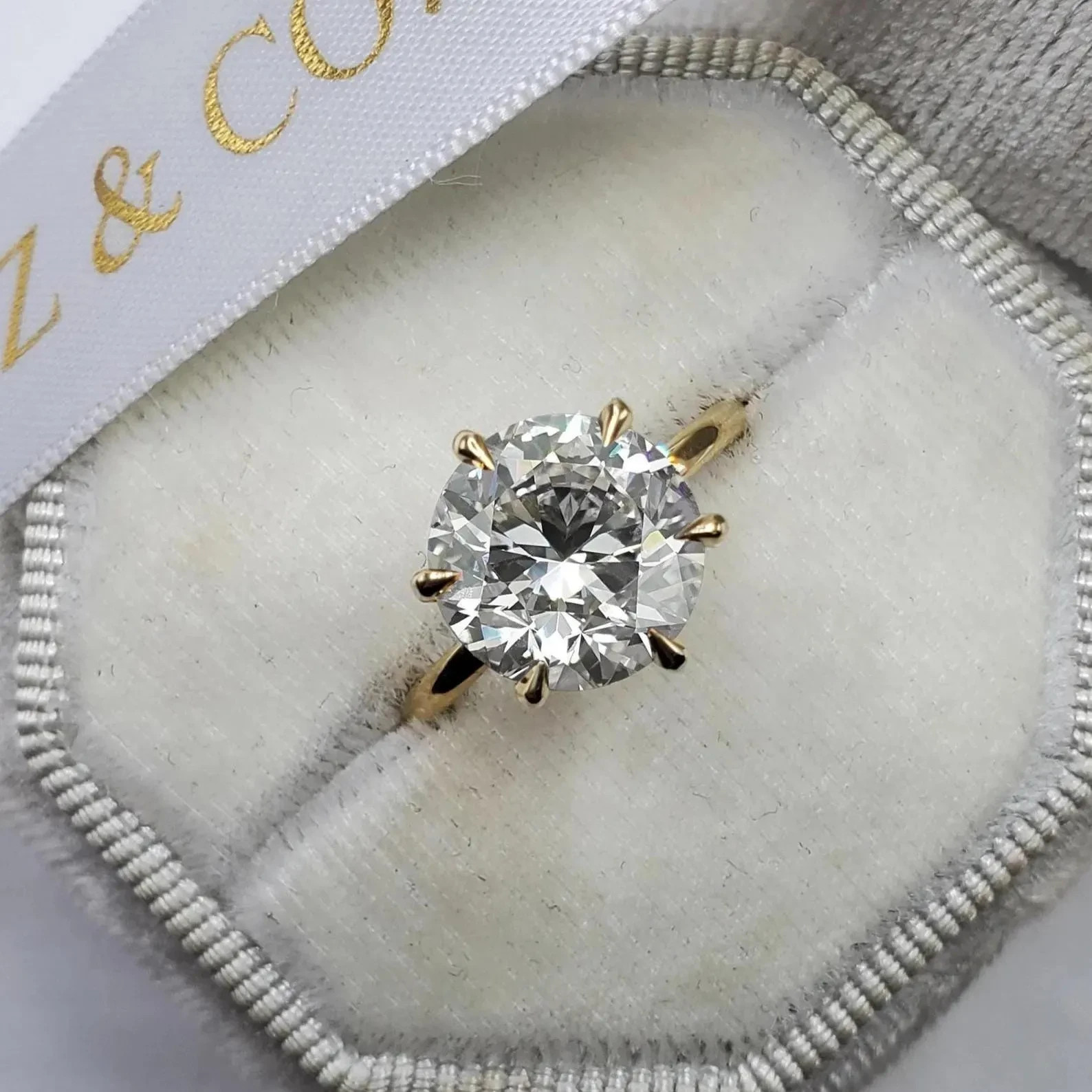 Round Moissanite Ring, Round Engagement Ring, Promise Ring, Bridal Ring For Her