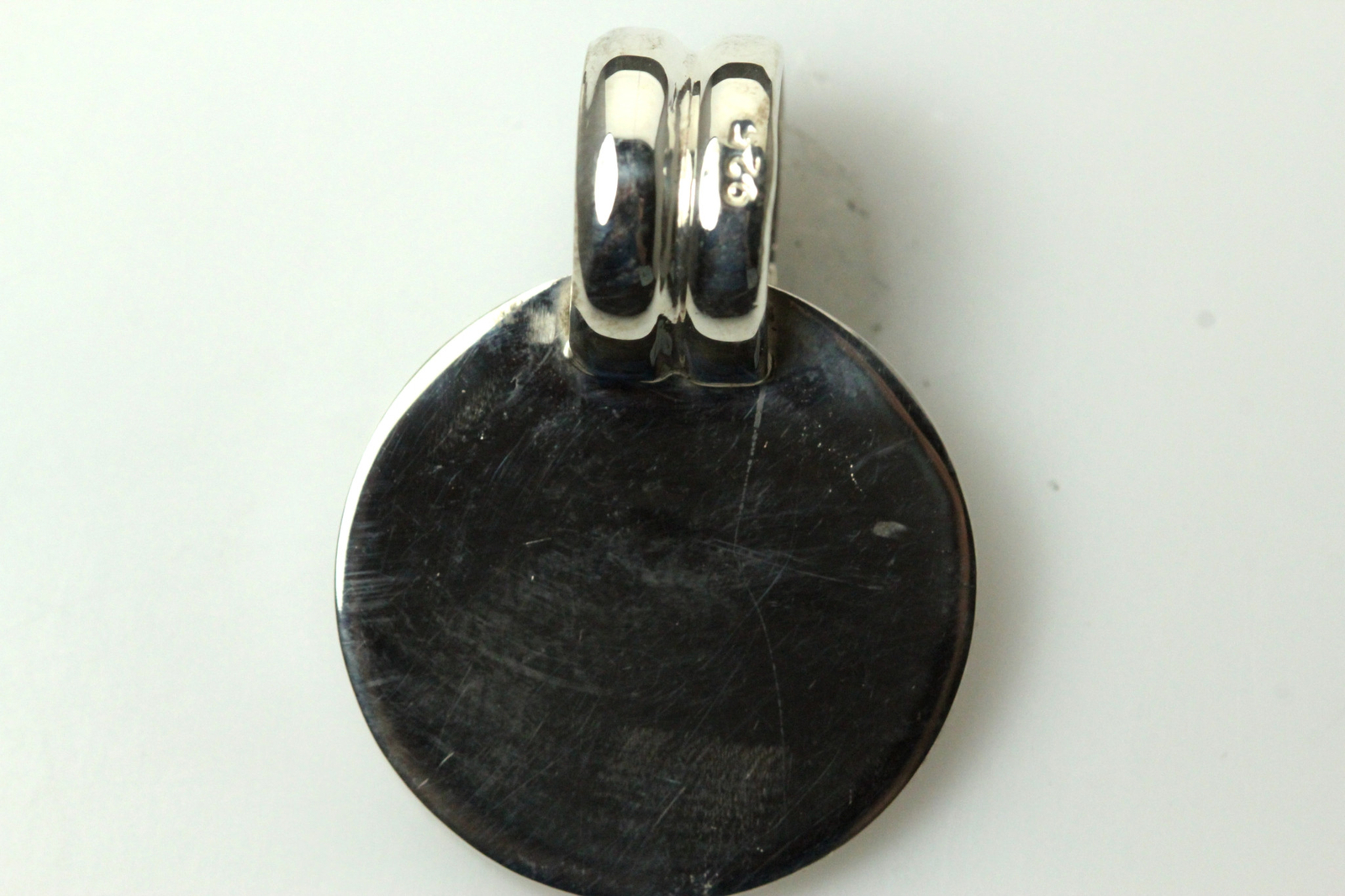 925 Sterling Silver Engravable Round Slider Pendant 11.3 Grams (PEN7061)