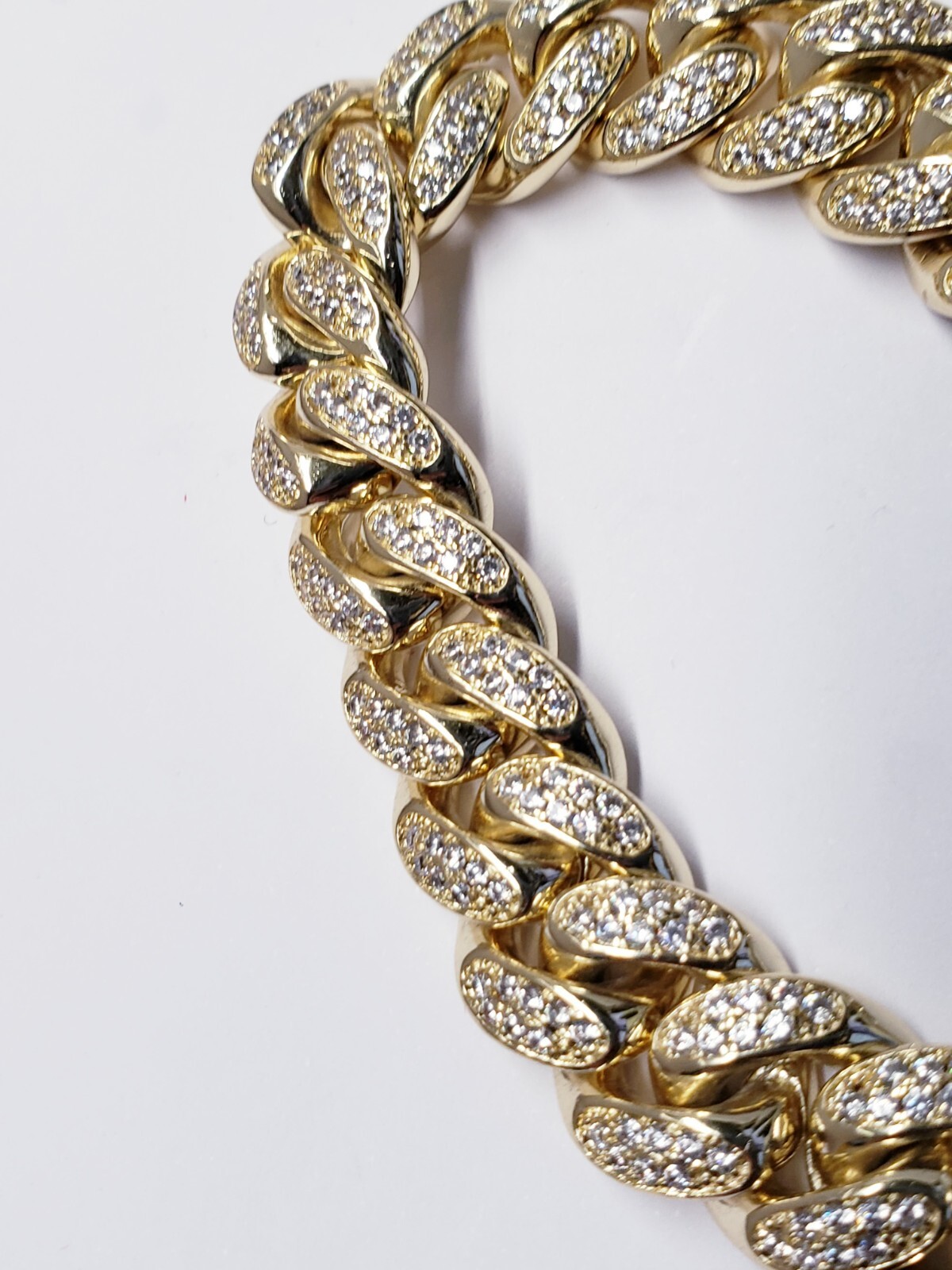 GLD SHOP Diamond Cuban Link Chain in Yellow Gold TONE – 12mm 18″
